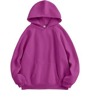 Women Purple Hoodies Oversized Fleece Long Sleeve Comfy Casual Sweatshirts